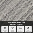 thumbnail image 3 of 27.6" Grey Outdoor Wicker Dining Table, PE Rattan Patio Furniture with Slatted Wood-Plastic Top and Galvanized Steel Frame, Versatile Coffee Table for Garden, Deck and Patio, 3 of 7