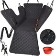 thumbnail image 1 of Heavy-Duty Waterproof Dog Back Seat Cover - Durable 600D Polyester, Scratchproof Non-Slip w/Mesh Window, Quilted Design, Safety Harness & Rope Included, Fits Cars/Trucks/SUVs, Elevated Pet Seat, 1 of 7