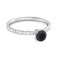 thumbnail image 2 of 0.8 Ctw Natural Black Spinel 925 Sterling Silver Bridal Engagement Women Mother's Day Gift Ring, 2 of 3