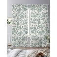 thumbnail image 2 of Farmhouse Sheer Curtains for Living Room Bedroom Teal Blue Green Vintage Flower Leaf Plant Sheer Curtains 84 Inch Long 2 Panels Set Light Filtering Curtain Window Treatments Drapes for Dining Room, 2 of 6
