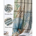 thumbnail image 3 of Beige Beach Coastal Blackout Curtains for Bedroom Living Room Darkening Curtains 54 Inch Long Summer Nautical Coral Shell Botanical Vintage Short Curtain for Small Window Treatment Drapes 52"x54"x2, 3 of 9