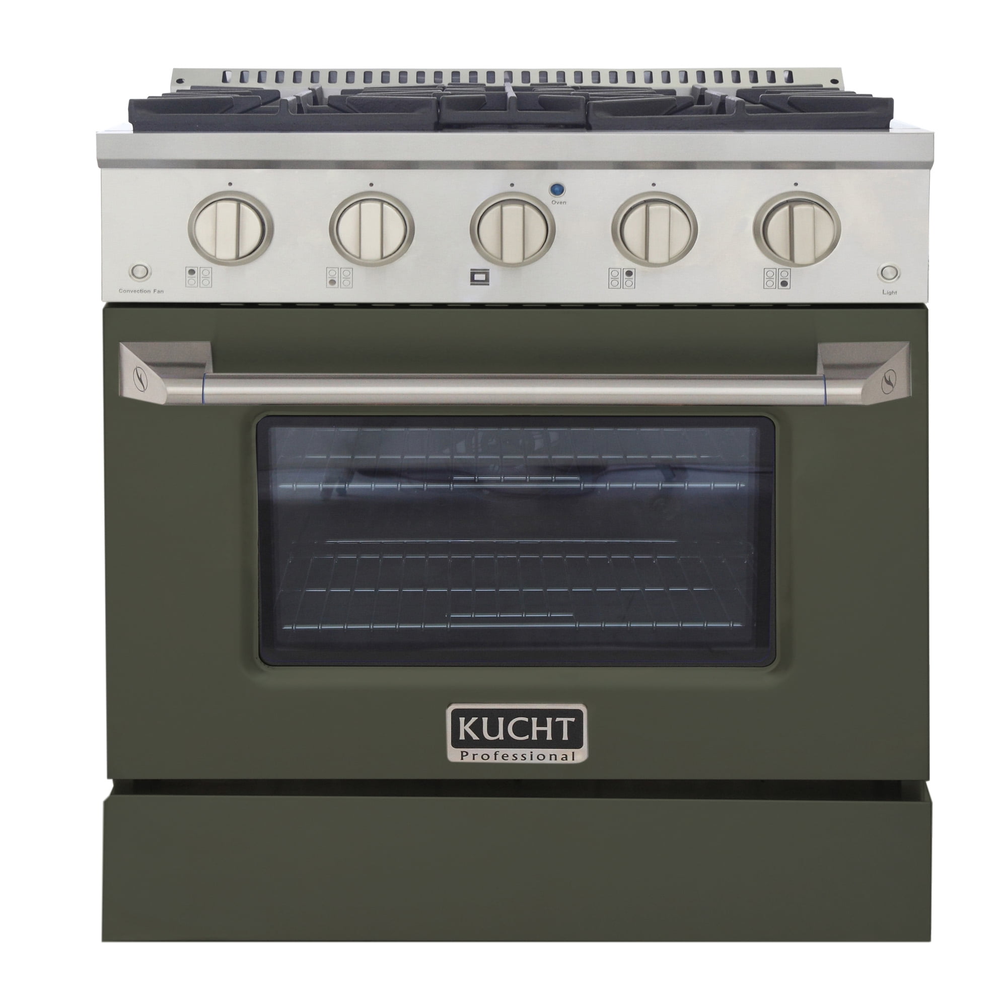 30 in. 4.2 cu. ft. Natural Gas Range with Convection Oven in Olive Green