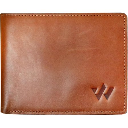 Leather Mens Wallet with Blocking - Slim Bifold Wallet including ID Window Card Slots and Compartments - Genuine Soft Leather Wallet for Men (Forest Brown)