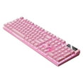 thumbnail image 1 of QUTETNGaming Keyboard USB Wired Floating Keyboard  Ergonomic Water Mechanical Feeling Keyboard  Ultra-Slim LED Backlit Keyboard For Desktop  Compute Pink, 1 of 5