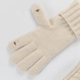 thumbnail image 6 of Beige Winter Gloves for Men Women Christmas Knitted Gloves Polyester Wool Warm Touchscreen Thermal Fleece Stretchy Knit Gloves for Cold Weather Winter Gifts A, 6 of 7