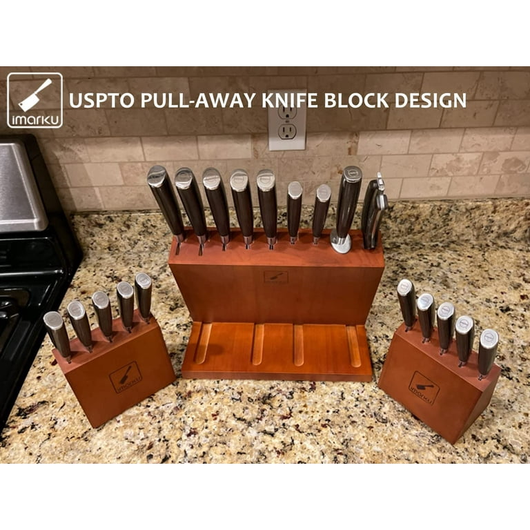 imarku 20-Pieces Premium Kitchen Knife Set, Japanese High Carbon Steel Knife  Set with Block and 2 Pull-away Steak Knife Block Set 