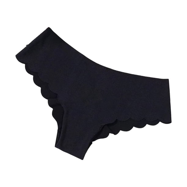 Qarigey Bragas con letras impresas para mujer, ropa interior amigable con la piel, calzoncillos de seda, cintura baja, ropa interior íntima Ropa interior Negro METRO