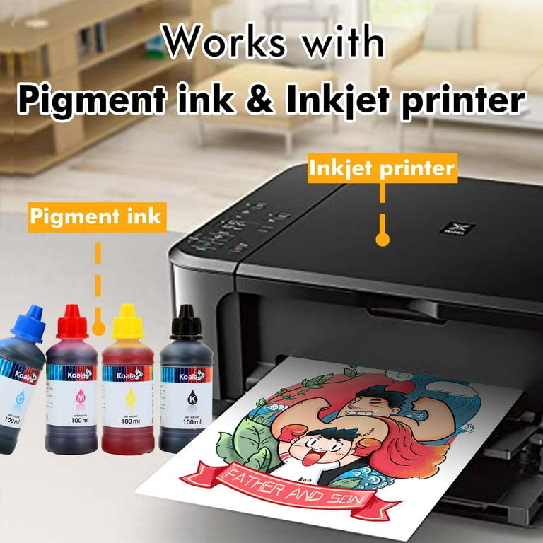  Printable Heat Transfer Vinyl Paper Inkjet Printer Iron on HTV  for Dark Fabrics or T-shirts, A4 Size Pack of 10 : Arts, Crafts & Sewing