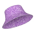 thumbnail image 2 of Kll Lilac Glittering Bucket Hat For Women Men Packable Travel Beach Sun Hat Outdoor Rave Accessories Reflective Fisherman Cap, 2 of 9