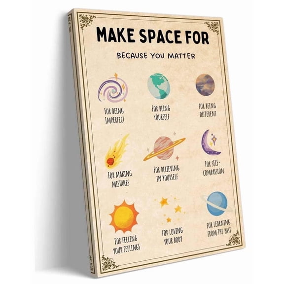 Make Space Therapy Mental Health Wall Art Prints Boundaries Affirmations Mindfulness Posters Art Room poster
