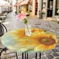 thumbnail image 6 of Sunflower Round Tablecloth for 45-54 Inch Tables, Fitted Table Cover with Elastic Edge, Yellow Spring Floral Botanical Waterproof Outdoor Table Cloth Protector for Patio Garden Dinner Picnic, 6 of 9