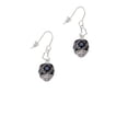 thumbnail image 2 of Silvertone Diagonal Banded Barrel with Blue Crystals Spinner Heart French Earrings, 2 of 4
