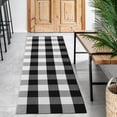 PK.ZTopia Buffalo Plaid Check Rug Runner 24 x 71 Inches, Outdoor Black