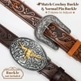 thumbnail image 5 of SUOSDEY Western Belt Strap for Men Women,Cowboy Cowgirl Engraved Embossed Leather Belt for Jeans(without Buckle), 5 of 7