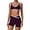 Purple, variant on PISONIC Two Piece Workout Sets for Women Color Block Sports Bra and Scrunch Butt Lifting Shorts Gym Yoga Active Wear Outfits