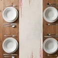 thumbnail image 4 of Table Runner 72 Inches Long for Kitchen Dining, Red Orange Cherry Blossoms Dresser Scarf Farmhouse, Dining Table Decorations for Wedding/Parties, Spring Weeping Leaves Burlap 13 x 72 In, 4 of 8