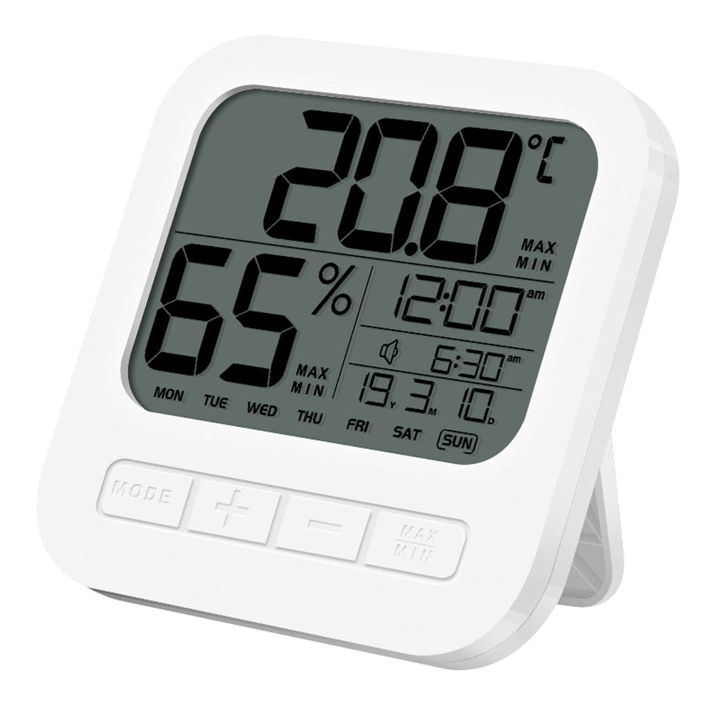 Pawsdot Indoor Hygrometer Digital Thermometer with Celsius Fahrenheit Display and Alarm Clock