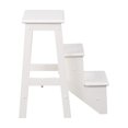 thumbnail image 1 of 24 Inch 3 Level Step Stool Plank Tops and Safety Latch Classic White Wood, 1 of 3