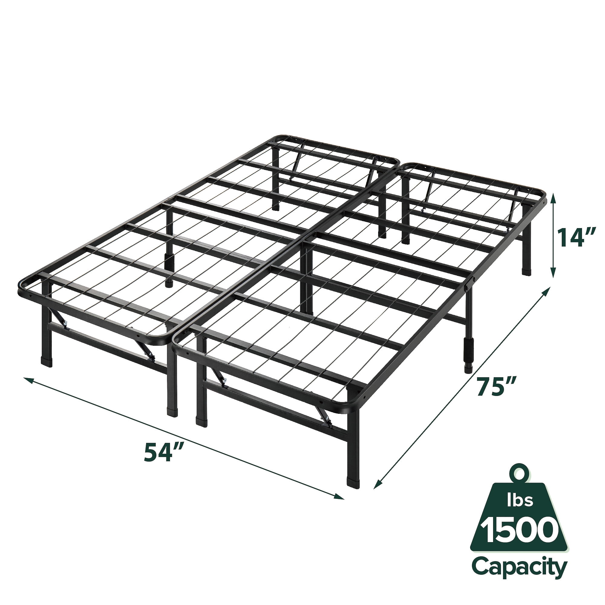 Zinus 14" Metal SmartBase Tool-Free Assembly Bed Frame, No Box Spring Required, Full