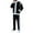 Black, variant on Men’s Two-Piece Tracksuit Set Zip-Up Long Sleeve Jacket and Full-Length Pants with Contrast Panel Design Athletic Outfit