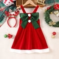 thumbnail image 2 of DHFJKG Dress Child Xmas Girls Sleeveless Spaghetti Strap Bowknot Dresses Party Dance Kids Christmas Sweet Dress, 2 of 7