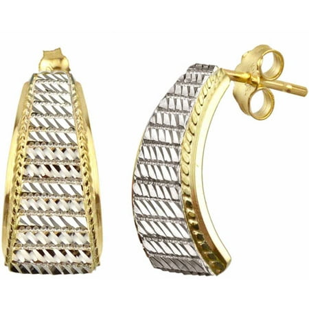 Handcrafted 10kt Yellow Gold Diamond-Cut Earrings