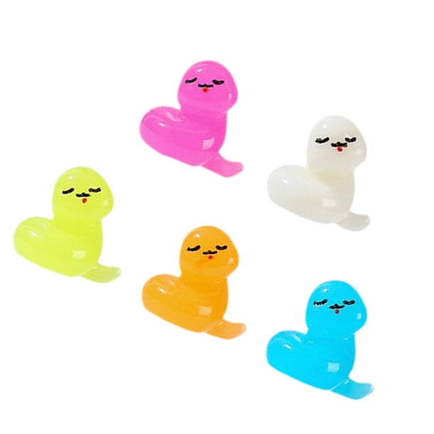 5 pequeñas estatuas de serpientes, figuras de animales de resina luminosas que brillan en la oscuridad, minifiguras de serpientes para gabinetes de