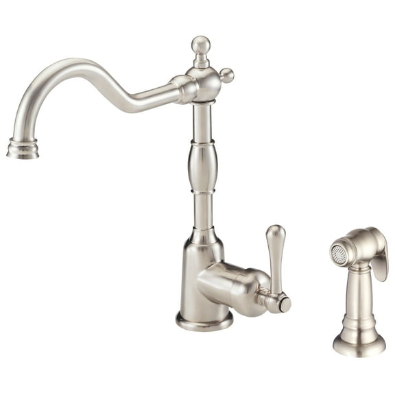 Danze D401157SS Opulence 1.75 GPM Single Handle Kitchen Faucet w/ Spray Nozzle (Stainless Steel)