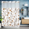 thumbnail image 6 of Spring Brown Wildflowers No Hooks Shower Curtain with Snap-in Liner Summer Eucalyptus Leaf Vintage Shower Curtains for Bathroom, Waterproof, Easy Install, Washable 72"x96", 6 of 9