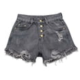 thumbnail image 3 of acuever Women's No Pinch Stretch Denim Shorts Ripped Rolled Hem Jean Shorts Multi-Pocket Loose Fit with Adjustable Belt for Casual Summer Wear, 3 of 4