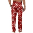thumbnail image 4 of Fabrcox Christmas Home Pajamas Bottoms for Men Christmas Snowflake Printed Drawstring Pj Pants with Pockets Casual Elastic Waist Straight Leg Lounge Bottoms, White M, 4 of 6