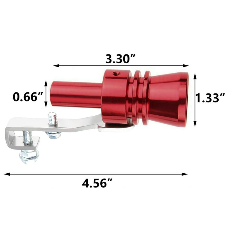 Xotic Tech Aluminum Turbo Sound Whistle Exhaust Pipe Tailpipe BOV Blow-Off Valve Simulator Muffler (xl, Red), Size: 4.56 x 1.33 Approx.