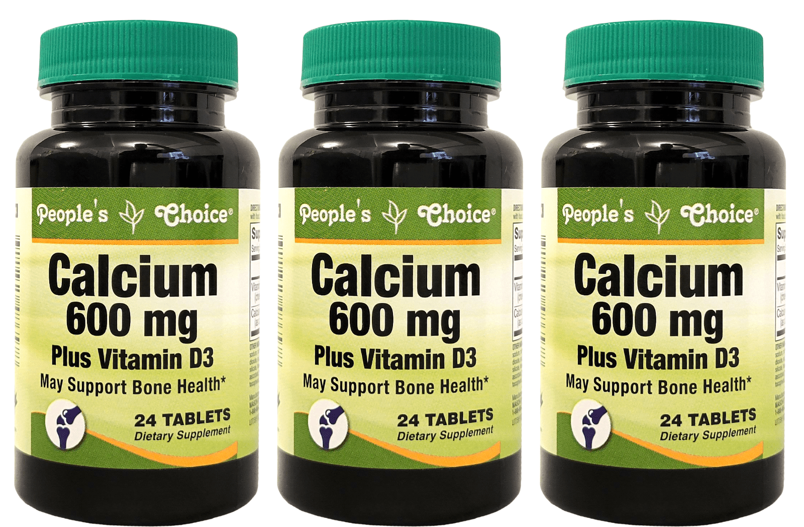 People's Choice Calcium 600 + Vitamin D3 Bone Breast Health 72 Tablets