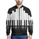 thumbnail image 2 of Nueva moda primavera otoño ropa de diseñador para hombre cuello alto patrón de piano estampado en blanco y negro chaquetas de hombre chaqueta de vuelo, 2 of 4