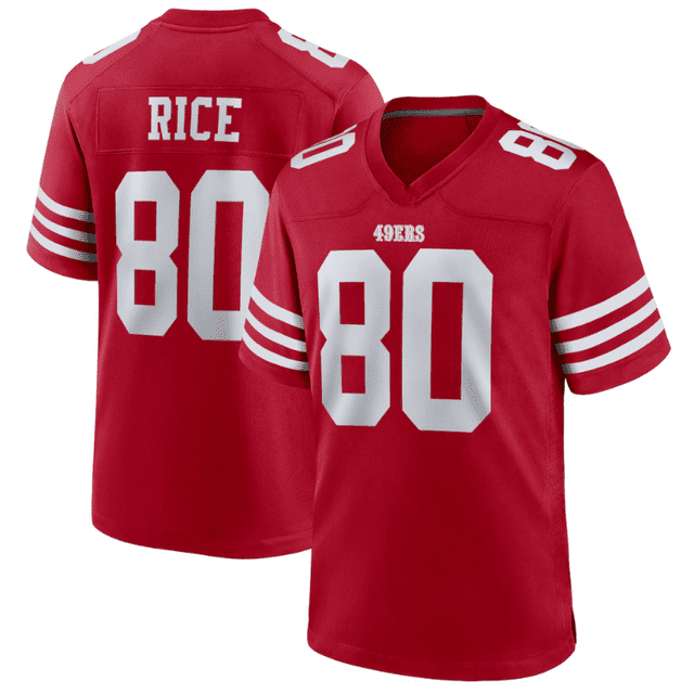 San Francisco 49ers Jerry Rice Scarlet Retirement Series Player Jersey with 10,000-Stitch Embroidery - XXL