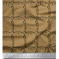 thumbnail image 1 of Soimoi Brown Japan Crepe Satin Fabric Tendril & Abstract Decor Fabric Printed Yard 42 Inch Wide, 1 of 3
