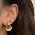 thumbnail image 6 of Large Hoops Earrings Gold Silver Plated Comfortable Portable Fashion Jewelry Ornament for Women Elegant Designs, 6 of 11