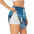 thumbnail image 3 of Lsque Mountain Cottage In Snow Printed Women's Running Shorts with Liner Pockets,Elastic Quick Dry Workout Athletic Gym Yoga Shorts,Womens High Waist Shorts-XX-Large, 3 of 9