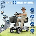 thumbnail image 3 of Flycity 24V 4 Wheel Mobility Scooter for Seniors, Foldable 30 Miles Long Range Electric Scooter with LED Lights and Basket, 20Ah Electric Powered Wheelchair Device for Adults, Silver, 3 of 9
