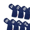 thumbnail image 3 of 9x Golf Iron Headcover Set, Golf Club Head Cover con gran número ,,,7,8,9,PW,SW,AW Protección Cuello Impermeable Guardia Accesorios para golf , DYNWAVEMX Cubierta de cabeza de hierro de golf, 3 of 8