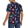 thumbnail image 2 of Lsque Space Dinosaur Pattern Mens Polo Golf Shirts Funny Graphics Shorts Sleeve Button Shirts Baseball T-shirt-XX-Large, 2 of 7