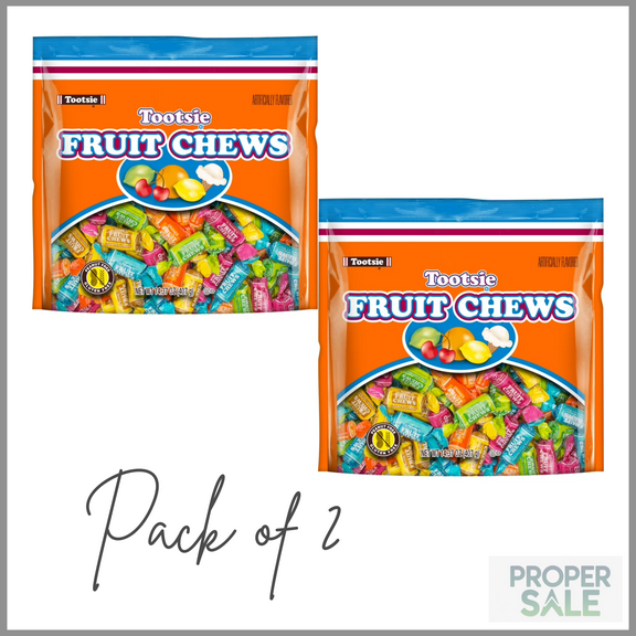 Tootsie Roll Fruit Chews, Assorted Fruit Flavors, 14.37 oz. Gluten Free, Peanut Free. Contains Milk and Soy. ( PACK OF 2 )