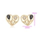 thumbnail image 2 of Aretes Dama Corazón con Flores Swarovski y Onix Oro 14K Lam dorado Unitalla, 2 of 7
