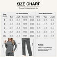 thumbnail image 5 of Qylux Women's Pajama Long Sleeve Adjustable Long Pants Sleepwear Set Soft Two Piece Matching Set with Pockets,Dark Grey,XL, 5 of 7