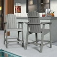 thumbnail image 2 of DEXTRUS 25" Tall Adirondack Chair Set of 2, Poly Bar Balcony Chairs, Grey, 2 of 7