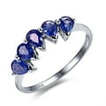 thumbnail image 1 of Unique Exquisite Mind Blowing Blue Sapphire 2 Carat Pear Shape Stone Engagement Ring on 10k White Gold, 1 of 5