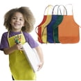 thumbnail image 5 of YeekTok 2Pcs Multicolor Reusable Non-Woven Kids Apron for Craft Kitchen Classroom Yellow, 5 of 10