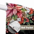 thumbnail image 4 of Cardinal Bird Swag Valances for Windows, Kitchen Curtains 36 Inch Length 2 Panels Set, Winter Poinsettia Pine Cones Berry Black Short Curtains for Small Windows Rod Pocket Cafe Curtains 28"x36", 4 of 8