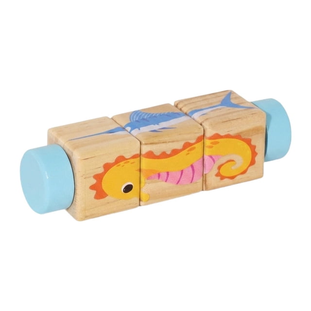DOMELAY Twisting Toy Fine Motor Skills Focus Improvement Gifts Rotating Puzzle Block Blue