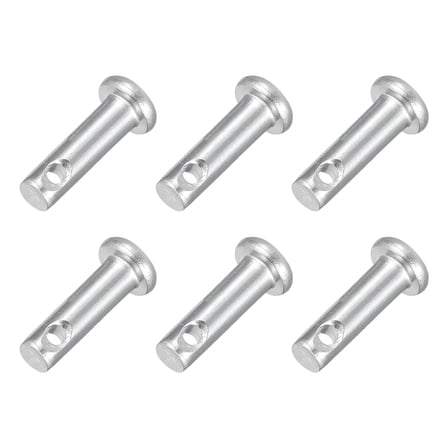 6Pcs 1/8" x 3/8" Single Hole Clevis Pins, 304 Stainless Steel Flat Head Pins